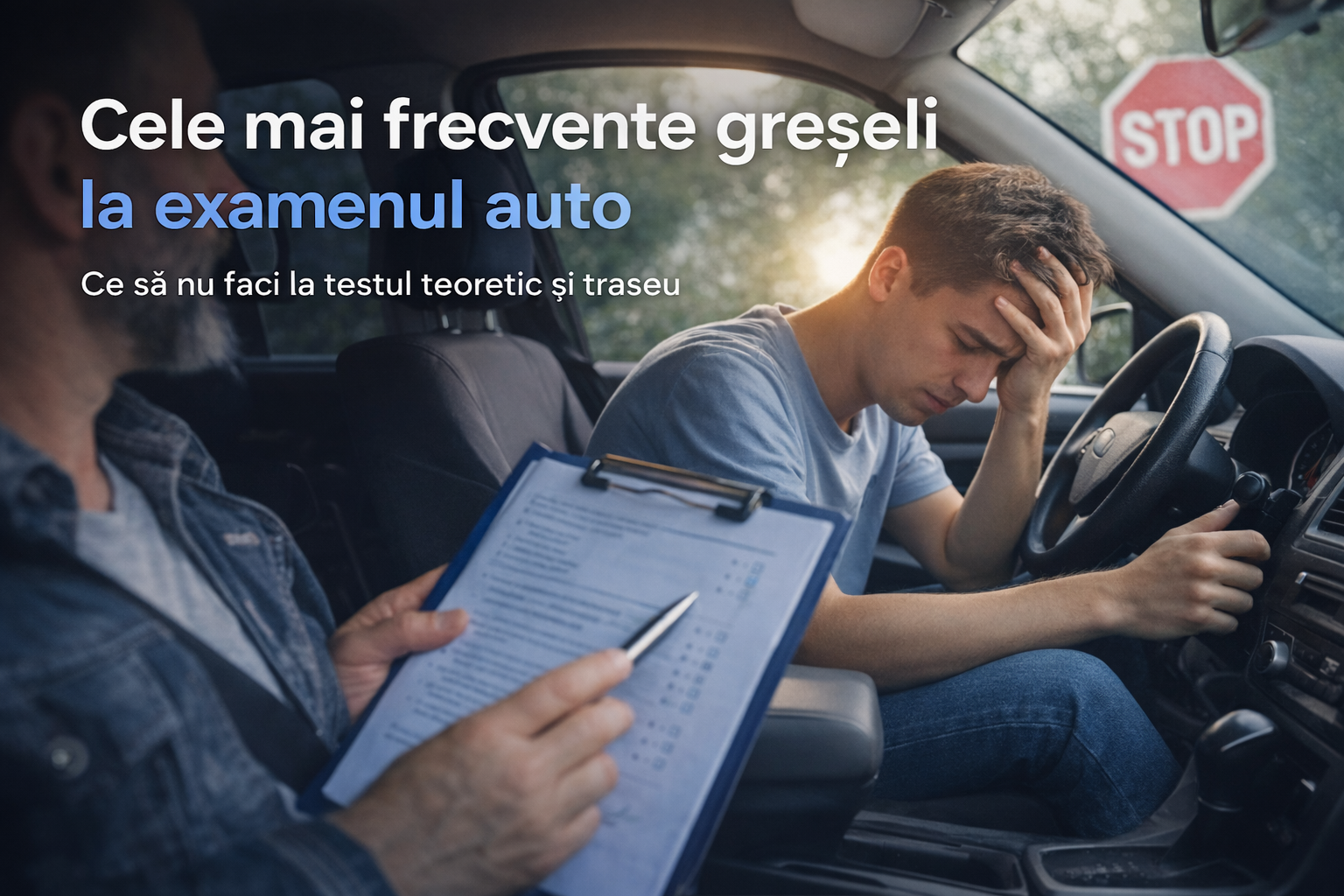 Cele mai frecvente greșeli la examenul auto